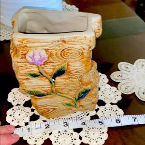 Vintage Earth Heavenware Stoneware Pottery vase glazed flowers